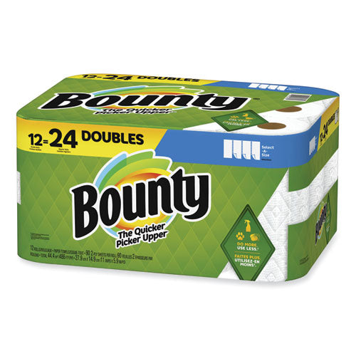 Bounty Select-a-size Kitchen Roll Paper Towels 2-ply 5.9x11 White 90 Sheets/double Roll 12 Rolls/Case