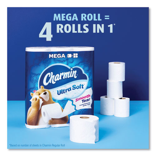 Charmin Ultra Soft Bathroom Tissue Mega Roll Septic Safe 2-ply White 224 Sheets/roll 4 Rolls/pack 8 Packs/Case