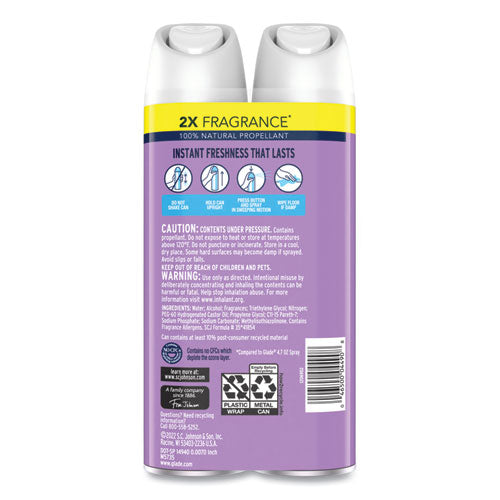 Glade Air Freshener Lavender & Vanilla Scent 8.3 Oz Aerosol Spray 2/pack 3 Packs/Case