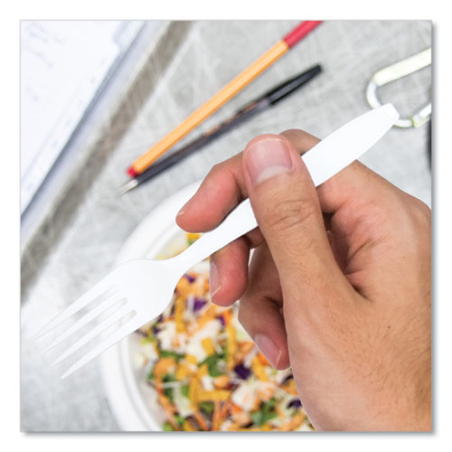 SOLO Impress Heavyweight Full-length Polystyrene Cutlery Fork White 100/box
