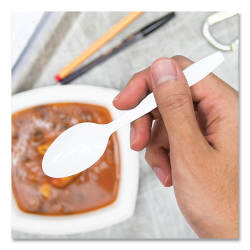 SOLO Impress Heavyweight Full-length Polystyrene Cutlery Teaspoon White 100/box