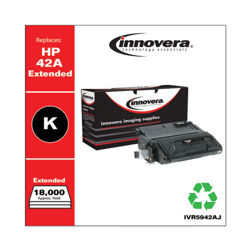 Innovera Remanufactured Black Extended-yield Toner Replacement For 42a (q5942aj) 18000 Page-yield