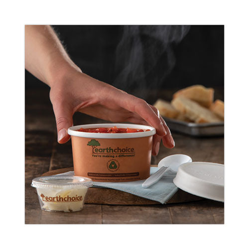 Pactiv Evergreen Earthchoice Compostable Soup Cup Lid For 8-16 Oz Soup Cups 4" Diameter White Sugarcane 500/Case