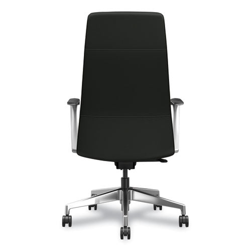 HON Cofi Executive High Back Chair Supports Up To 300 Lb 15.5 To 20.5 Seat Height Black Seat/back Polished Aluminum Base