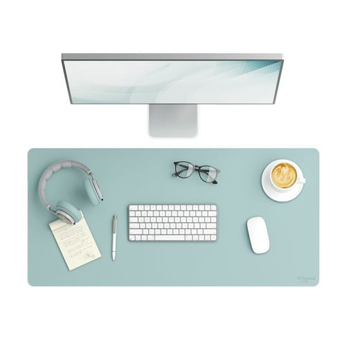 Smead™ Vegan Leather Desk Pads 36"x17" Light Blue