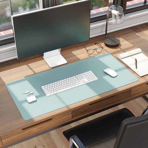 Smead™ Vegan Leather Desk Pads 36"x17" Light Blue