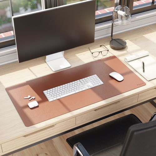 Smead™ Vegan Leather Desk Pads 36"x17" Brown