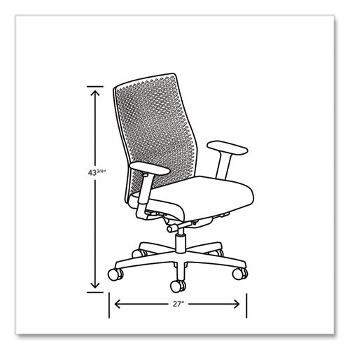 HON Ignition 2.0 Reactiv Mid-back Task Chair 17.25" To 21.75" Seat Height Basalt Vinyl Seat Charcoal Back Black Base