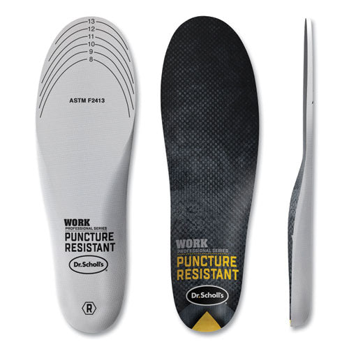 Dr. Scholl's Professional Series Work Puncture Resistant Insoles For Men Men's Size 8 To 14 Black