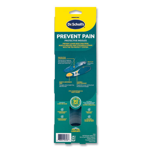 Dr. Scholl's Prevent Pain Protective Insoles For Men Men's Size 8 To 14 Blue