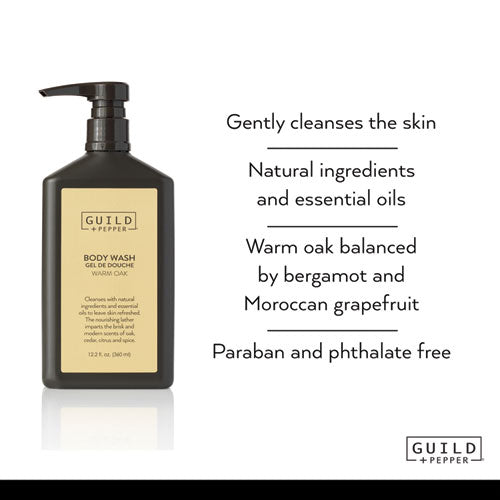 Guild+Pepper Shower Gel Warm Oak 12.2 Oz Bottle 12/Case