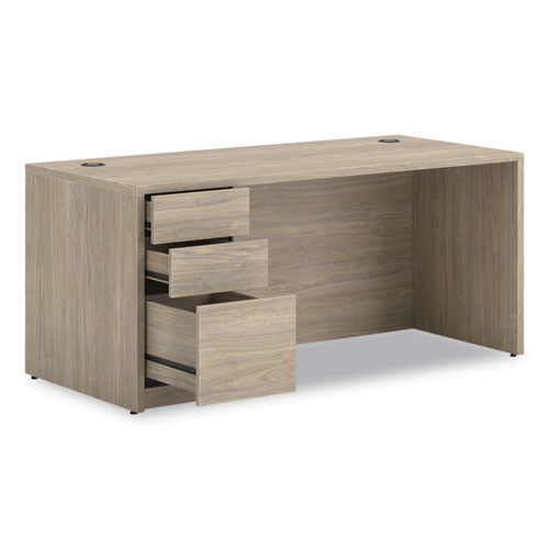 HON 10500 Series Single Pedestal Desk Left Pedestal: Box/box/file 66"x30"x29.5" Kingswood Walnut