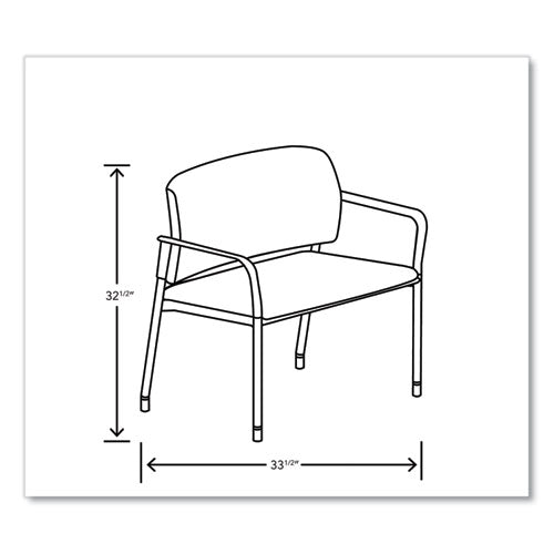 HON Accommodate Series Bariatric Chair With Arms 33.5"x21.5"x32.5" Flint Seat Flint Back Charblack Legs