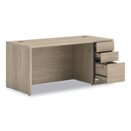 HON 10500 Series Single Pedestal Desk Right Pedestal: Box/box/file 66"x30"x29.5" Kingswood Walnut
