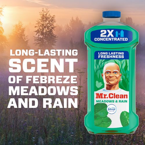 Mr. Clean Multipurpose Cleaning Solution With Febreze Meadows And Rain 64 Oz Bottle 4/Case