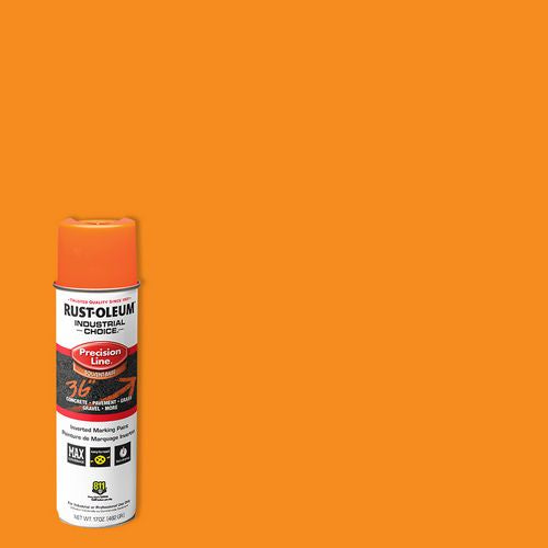 Rust-Oleum Industrial Choice Precision Line Marking Paint Flat Fluorescent Orange 17 Oz Aerosol Can 12/Case