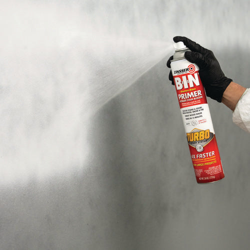 Zinsser Bin Aerosol Primer With Turbo Spray System Interior Flat White 26 Oz Aerosol Can 6/Case