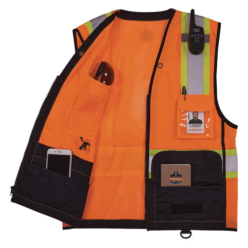 Ergodyne Glowear 8251hdz Class 2 Two-tone Hi-vis Safety Vest 2x-large To 3x-large Orange
