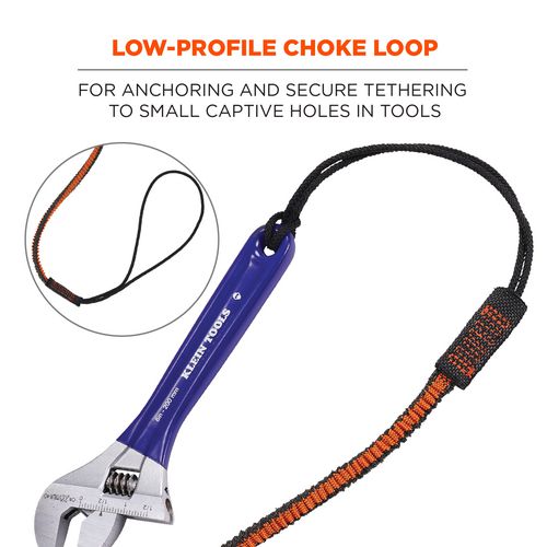 Ergodyne Squids 3104f(x) Tool Lanyard With Carabiner/choke Loop 10 Lb Max Cap 38" To 48" Long Gray/orange Ships In 1-3 Bus Days