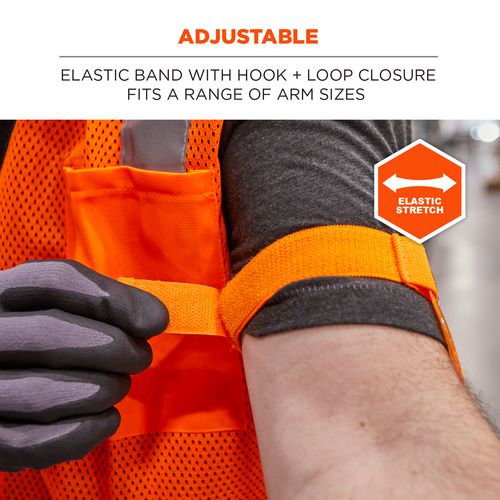 Ergodyne Squids 3386 Arm Band Id/badge Holder Vertical Hi-vis Orange 3.75x4.25 For 2.5x4 Insert 10/pack Ships In 1-3 Bus Days