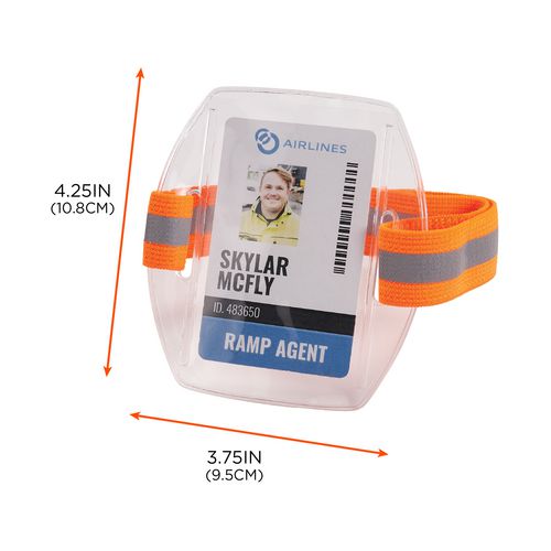 Ergodyne Squids 3386 Arm Band Id/badge Holder Vertical Hi-vis Orange 3.75x4.25 For 2.5x4 Insert 10/pack Ships In 1-3 Bus Days