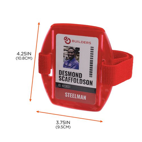 Ergodyne Squids 3386 Arm Band Id/badge Holder Vertical Red 3.75x4.25 Holder 2.5x4 Insert 10/pack