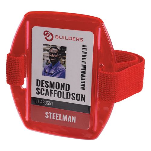 Ergodyne Squids 3386 Arm Band Id/badge Holder Vertical Red 3.75x4.25 Holder 2.5x4 Insert 10/pack