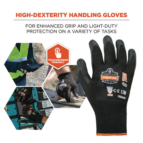 Ergodyne Proflex 7001 Nitrile-coated Gloves Black X-small Pair