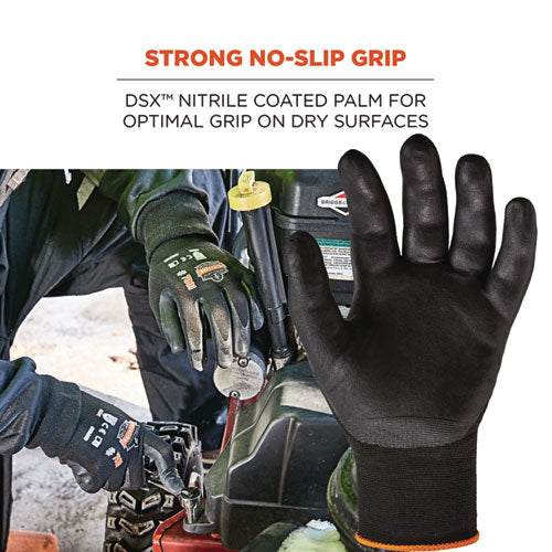 Ergodyne Proflex 7001 Nitrile-coated Gloves Black X-small Pair