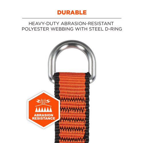 Ergodyne Squids 3174 Anchor Choke Strap For Tool Tethering 25 Lb Max Safe Working Capacity 15" Long Orange Ships In 1-3 Bus Days