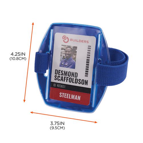 Ergodyne Squids 3386 Arm Band Id/badge Holder Vertical Blue 3.75x4.25 Holder 2.5x4 Insert