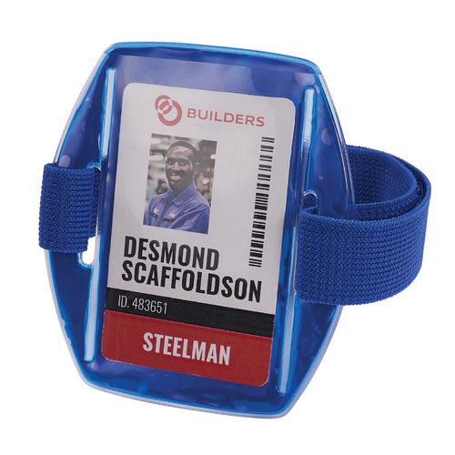 Ergodyne Squids 3386 Arm Band Id/badge Holder Vertical Blue 3.75x4.25 Holder 2.5x4 Insert