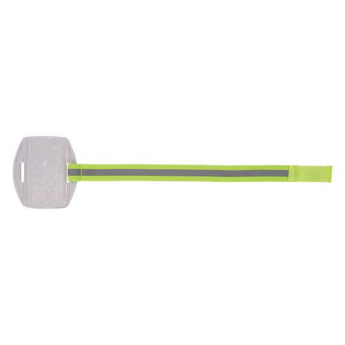 Ergodyne Squids 3386 Arm Band Id/badge Holder Vertical Hi-vis Lime 3.75x4.25 For 2.5x4 Insert 10/pack Ships In 1-3 Bus Days