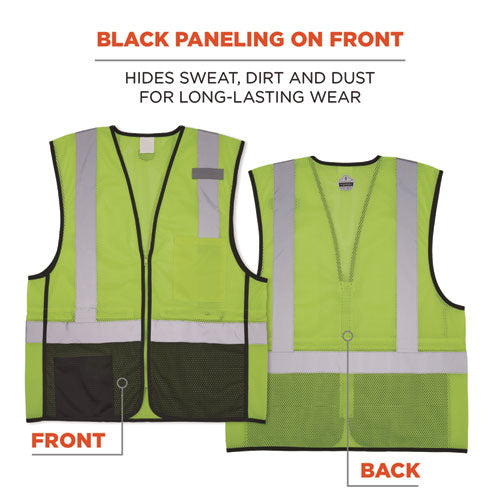 Ergodyne Glowear 8210z Hi-vis Class 2 Mesh Vest 2x-large To 3x-large Lime