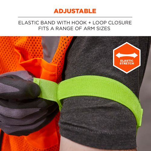 Ergodyne Squids 3386 Arm Band Id/badge Holder Vertical Hi-vis Lime 3.75x4.25 For 2.5x4 Insert 10/pack Ships In 1-3 Bus Days