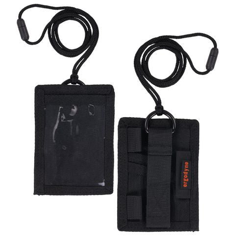 Ergodyne Squids 3389 Wallet Id/badge Holderhorizontal/vertical Black 3.75x5 For  2.75x3.5 Insert 18" Cordships In 1-3 Bus Days