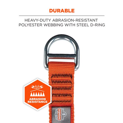 Ergodyne Squids 3177 Anchor Choke Strap For Tool Tethering 60 Lb Max Safe Working Capacity 28" Long Orange Ships In 1-3 Bus Days