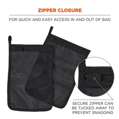 Ergodyne Arsenal 5718 Zippered Mesh Wash Bag 8x10 Polyester Black 10/pack