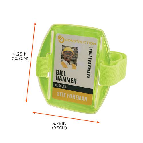 Ergodyne Squids 3386 Arm Band Id/badge Holder Vertical Lime 3.75x4.25 Holder 2.5x4 Insert 10/pack