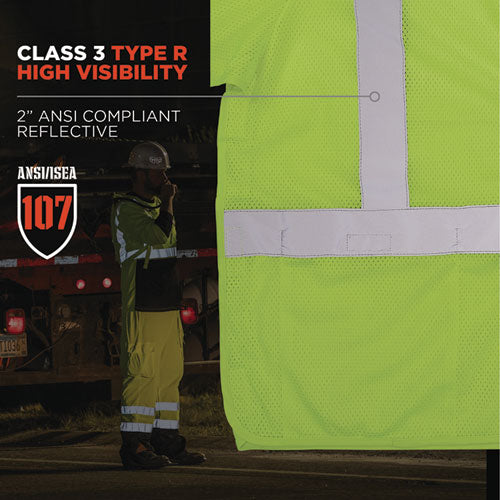 Ergodyne Glowear 8315ba Class 3 Hi-vis Breakaway Safety Vest 4x-large To 5x-large Lime