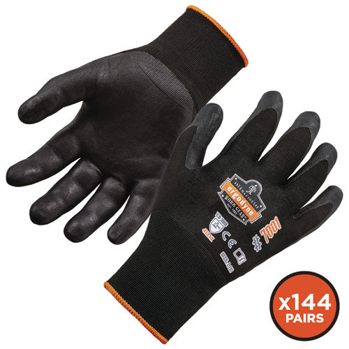 Ergodyne Proflex 7001 Nitrile-coated Gloves Black X-small 12 Pairs