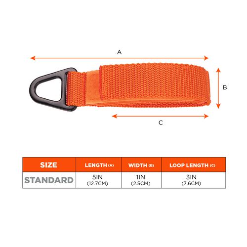 Ergodyne Squids 3172 Anchor Strap Hook/loop Closure For Tool Tethering 5 Lb Max 5" Long Orange 2/pack Ships In 1-3 Bus Days