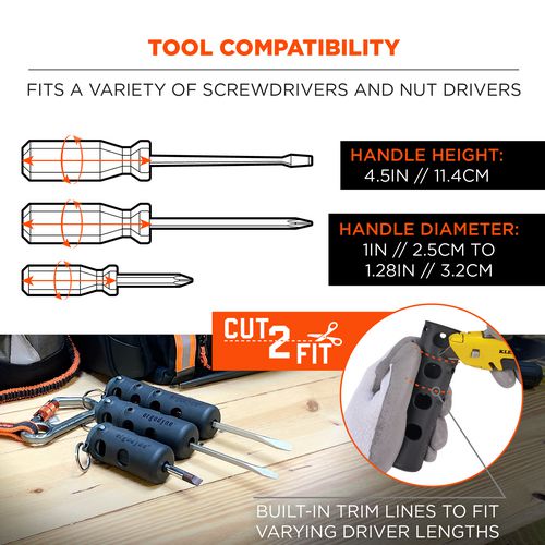 Ergodyne Squids 3745 Tool Grip And Tether Attachment Point 1 Lb Max Working Capacity 5.5" Long Black 2/pack Ships In 1-3 Bus Days