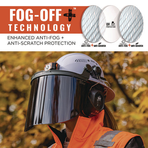 Ergodyne Skullerz 8995 Anti-scratch And Anti-fog Hard Hat Face Shield With Adapter For Full Brim Smoke Lens Ships In 1-3 Bus Days