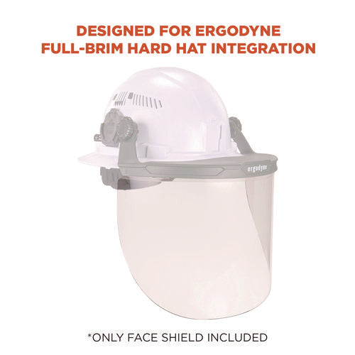 Ergodyne Skullerz 8998 Anti-scratch/anti-fog Face Shield Replacement For Full Brim Hard Hat Clear Lens