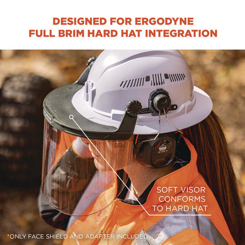 Ergodyne Skullerz 8995 Anti-scratch And Anti-fog Hard Hat Face Shield With Adapter For Full Brim Clear Lens Ships In 1-3 Bus Days