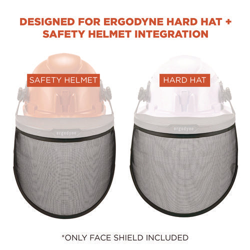 Ergodyne Skullerz 8999 Mesh Face Shield Replacement For Hard Hat And Safety Helmet Black