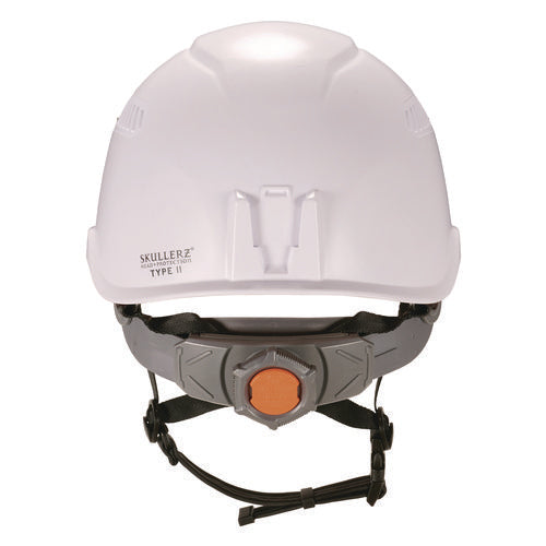 Ergodyne Class C Safety Helmet With Led Light And Adjustable Venting 6-point Rachet Suspension White