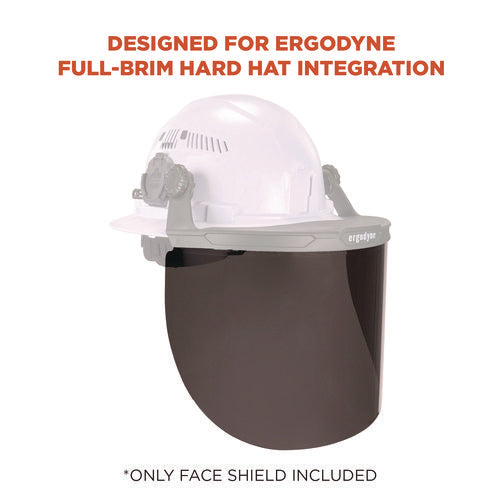 Ergodyne Skullerz 8998 Anti-scratch/anti-fog Face Shield Replacement For Full Brim Hard Hat Smoke Lens