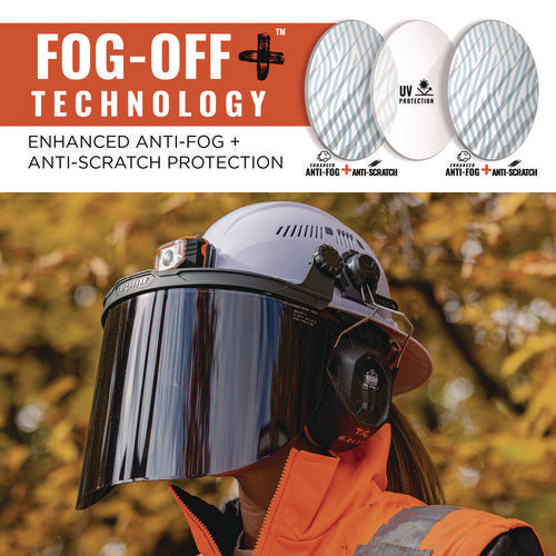 Ergodyne Skullerz 8998 Anti-scratch/anti-fog Face Shield Replacement For Full Brim Hard Hat Smoke Lens